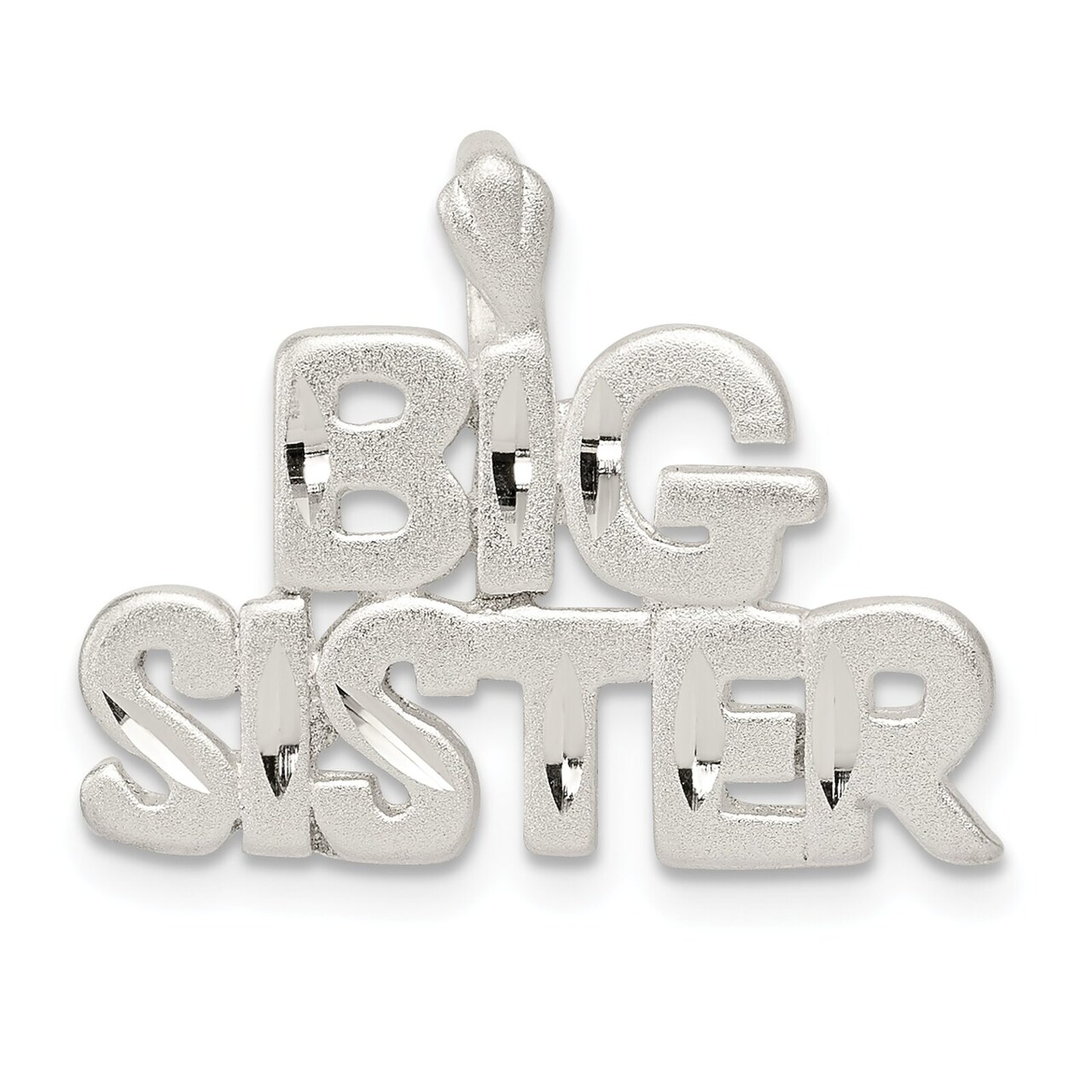 Sterling Silver Big Sister Charm Jewelry FindingKing 19mm x 23mm